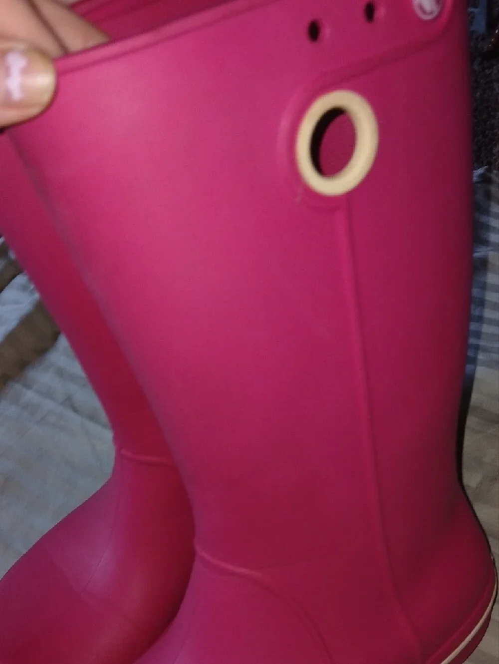 CROCS Womens Hot Pink Tall Rain Boots Sz: 8